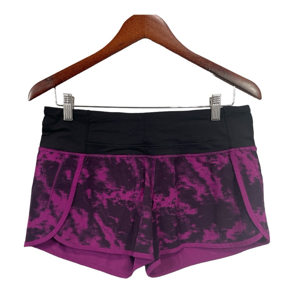 Lululemon Run Times Shorts Breezie Regal Plum and Black, Size 6
